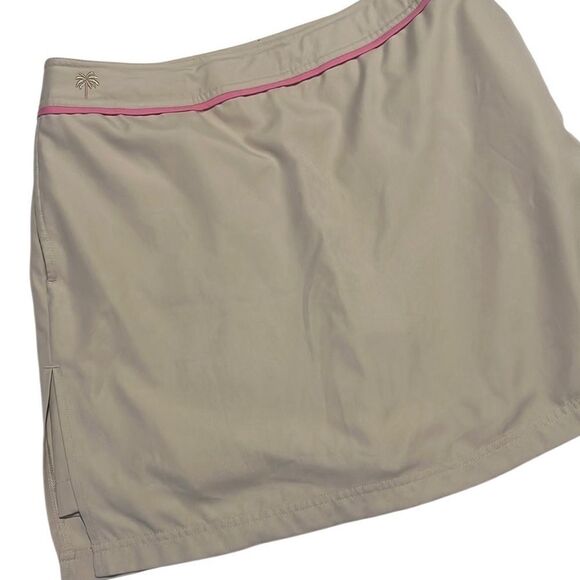 Lilly Pulitzer Eagle Beige with Pink Trim Side Zip Pockets Skort Size 6 - Picture 1 of 10